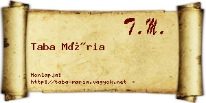 Taba Mária névjegykártya