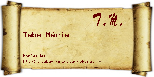 Taba Mária névjegykártya